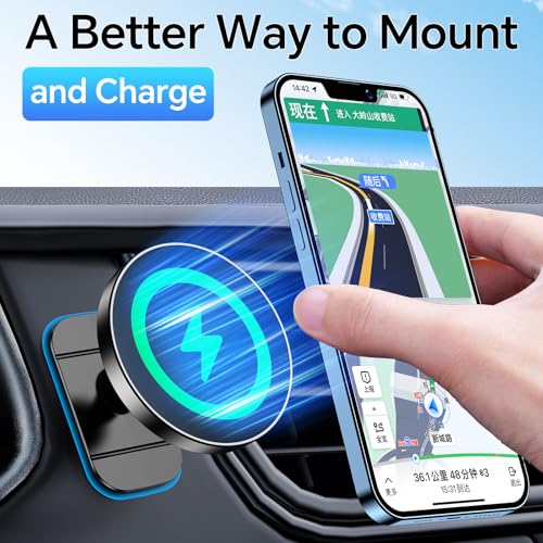 Coolpow MagSafe Wireless Charging Car Mount (Dashboard & Vent) — view 4
