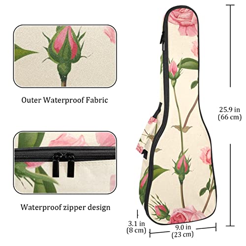 Housse pour ukulélé – Motif roses peintes – Pour concert soprano ténor – 58,4 cm – Épaisseur : 10 mm – Rembourrée… - Les Beatles, Paul McCartney, John Lennon, RIngo Starr, George Harrison Housse pour ukulélé - Motif roses peintes - Pour concert soprano ténor - 58,4 cm - Épaisseur : 10 mm - Rembourrée… – Image 5