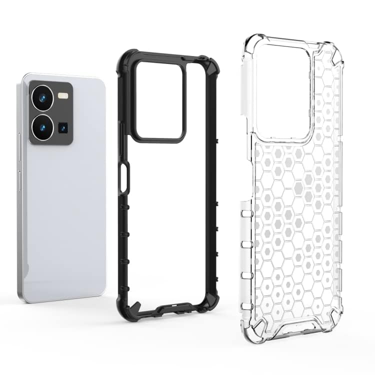 Image of Lustree TPU Honey Comb Armor Shock Proof Back Cover for for VIVO Y35 (Transparent)