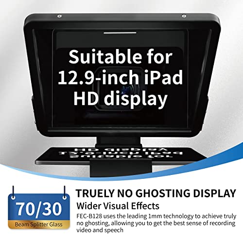 16 Inch Large Teleprompter For All Tablets (4-12.9 Inch Tablet), Remote Control And Teleprompter App, 70/30 Beam Splitter Glass, Aluminum Body And A Packbag, Angle Adjustment, Make Short Videos/Speech #TOP5