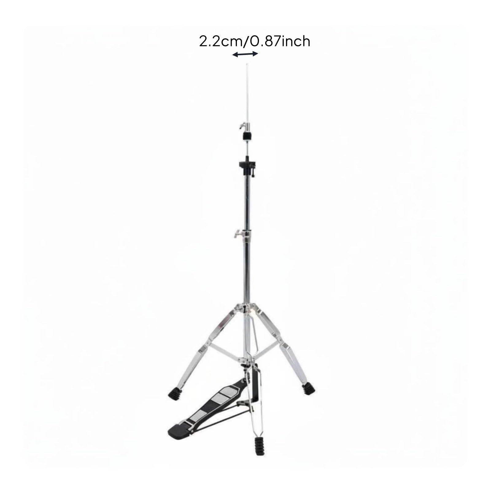 predolo Asta cymbalHat Altezza Regolabile Meccanica cymbalHat a Pedale Robusto e Durevole Supporto Charleston per Batteristi, Principianti, Palco, Sala Prove, 22MM Doppio PEZZO