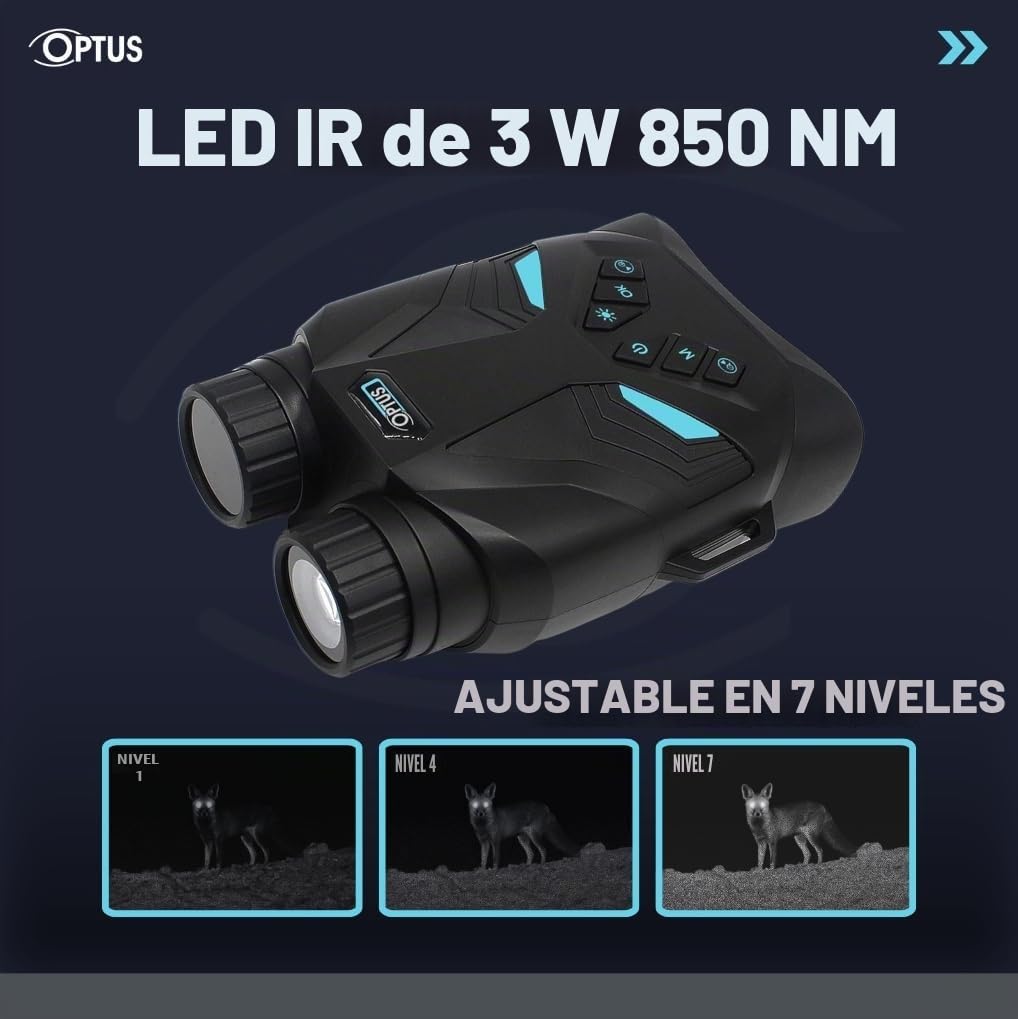 Optus FHD BinoVision Visor Nocturno Binocular Digital con Zoom de 8X