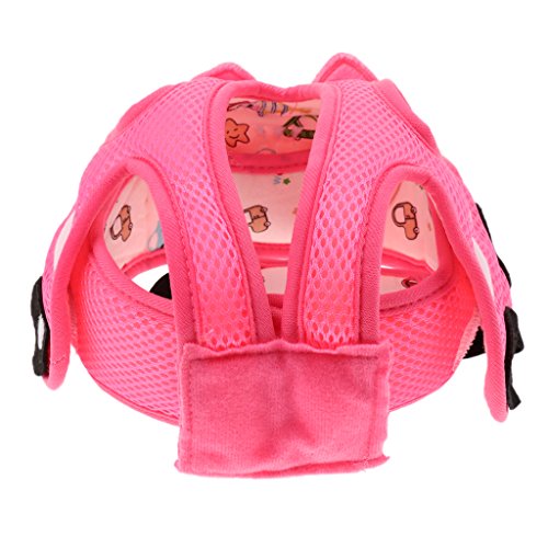 Boné de segurança para bebês e crianças com arnês Fityle ajustável, Pink sloths, 17x16x12cm