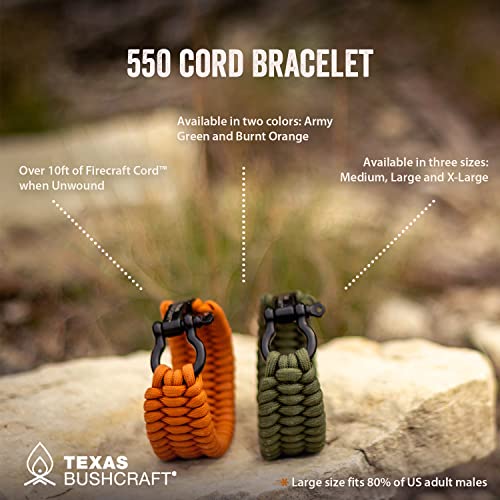 Texas Bushcraft Firecraft Cord Survival Bracelet – Paracord Bracelet with Bow Shackle for Camping and Emergency – 3 Extra Strands Include Wax Thread, Tinder, and Fishing Line by Texas Bushcraft - Used condition - Image 6