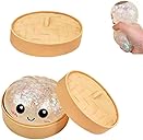 Dumpling Squishies, Glitter Dumpling, Glitter Dumplings Squishy with Box, Dumplings Sensory Squeeze Toy for Stress Relief Stretchy Desk Toys (White)