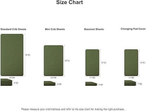 Miniatura 8 de Sábanas bajeras de muselina para cuna para niñas y niños, paquete de 2 sábanas suaves de 28 x 52 pulgadas para colchón de bebé, antideslizante,