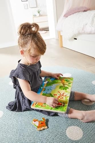 HABA 303181 - Sound-Greifpuzzle Im Dschungel , Kinderpuzzle ab 2 Jahren mit süßen Tiermotiven , Lustige Tiergeräusche sorgen für extra Spaß