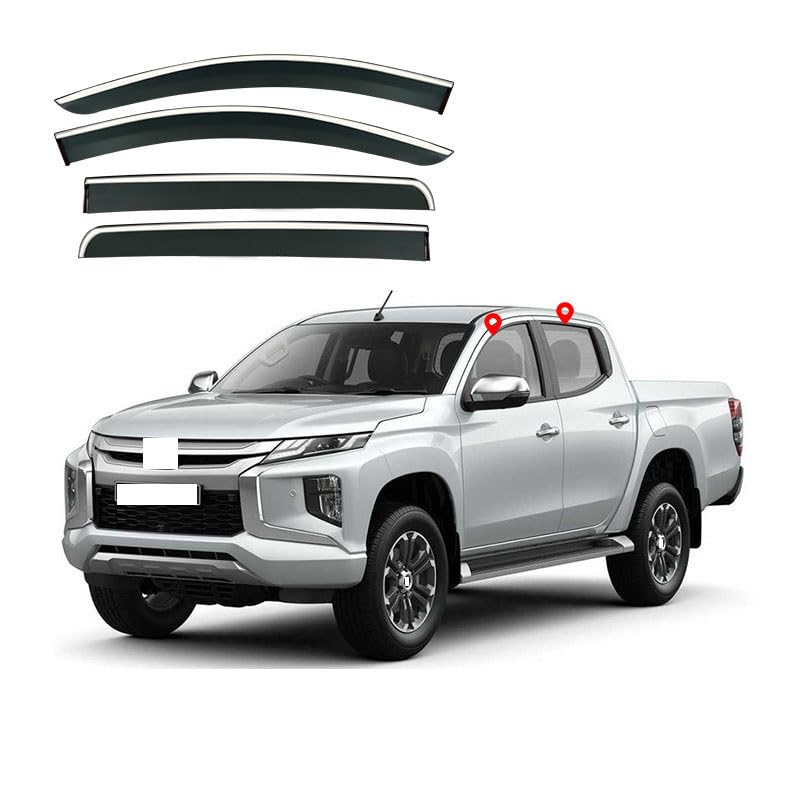 Deflectores de aire evitan entrada de agua y vaho en ventanas de Mitsubishi L200