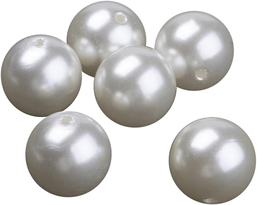 DanLingJewelry 120Pcs 20mm White Acrylic Pearl Beads Imitation Pearl Round Beads for DIY Craft Necklaces Bracelets Jewelry Making - Image 8