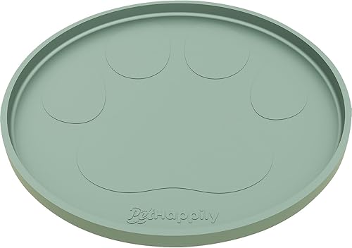 Miniatura 36 de Tapete grande de silicona para cuencos de comida y agua, 24 x 15 pulgadas, bordes elevados para evitar derrames, impermeable, protege el suelo