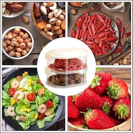 Image of 3 Layear Multi purpose storage box | 3 layer Storage Box, Stackable Kitchen Condiment Jars with Lids, Leak Proof And Food Fresh-keeping Box For Fruit, Snack And Spice |