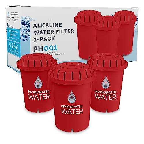PH001 - Red Alkaline Water Filter – Replacement Water Filter By Invigorated Water – Water Filter Cartridge - For Invigorated Living Pitcher, 300 Gallon Capacity (3 pack) PH001 - Red Alkaline Water Filter – Replacement Water Filter By Invigorated Water – Water Filter Cartridge - For Invigorated Living Pitcher, 300 Gallon Capacity (3 pack)