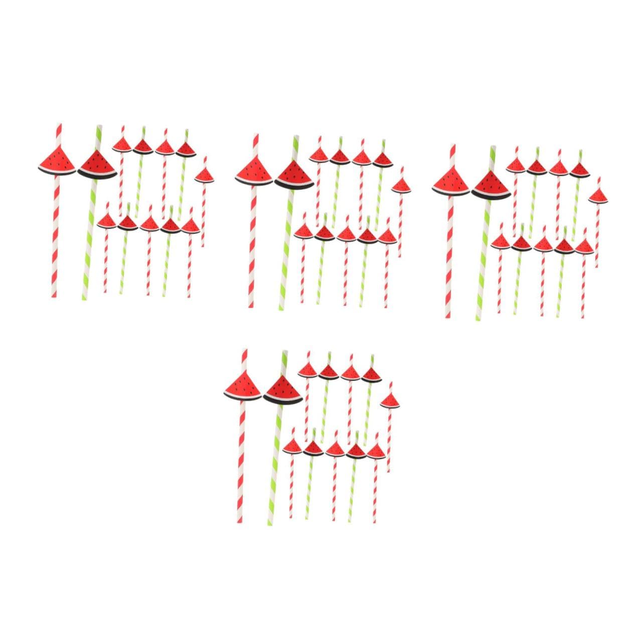 4 Set Cannucce Tema Anguria Per Compleanno Cocktail E Bevande Decorazioni Per Celebrazioni 40 Pezzi*4
