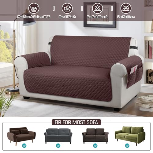 Image of TAOCOCO Sofa Covers 2 Seater,Settee Covers,Non Slip Sofa Covers,Sofa Slipcovers,Pet Couch Covers,Washable Sofa Protectors for Dogs(Chocolate)