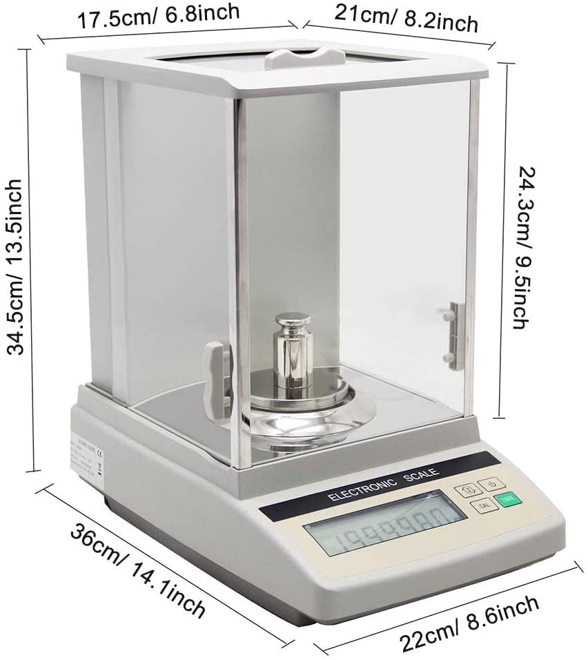 Balanza Electrónica Digital De Precisión Científica con Capacidad De Pesaje De 0,0001 G, Balanza Analítica De Laboratorio con Pantalla LCD Y Protección contra E(120 G/0,1 MG)