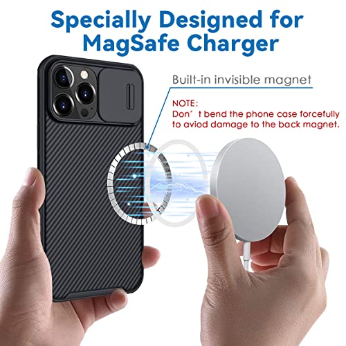 Image of Nillkin Case for Apple iPhone 13 Pro Max (6.7 inch Inch) Camshield Pro Magnetic Case Works with Magsafe Charger Camera Slider Double Layered Protection TPU + PC Black
