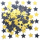 Glitter Five Stars Table Confetti Decor - Black Gold Wild One 1st Birthday Graduation Party Twinkle