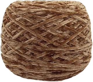 8 oz/250g Chenille Yarn,DIY Velvet Chenille Yarn,Bulky Luxury Coffee Brown Chenille Yarn for Crochet Hat Scarf