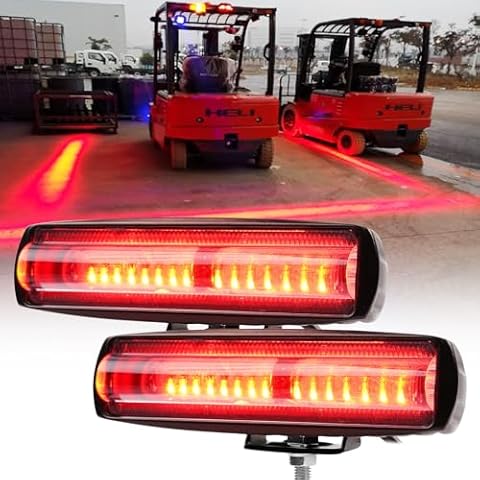 Forklift Safety Light Red Zone Warning Light, 2 Pack LED Forklift Warning Light, Work Light Red Line Boundary Warehouse Warning Lights Truck Safety Light Forklift Pedestrian Light 30W, DC12-80V Cover