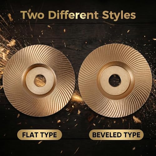 Image of Angle Grinder Polishing Pad, 2026 New Wood Carving Disc Set, Tungsten Carbide Grinding Wheel Wood Carving, Woodworking Attachment for Polishing Buffing (Beveled Surface)