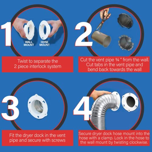 Dryer Dock The Original Dryer Vent Quick Release TwoPiece Dryer Hose