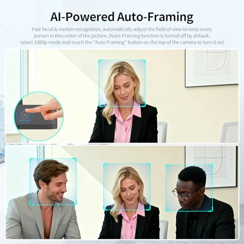 TOALLIN 4K Webcam for PC, Auto Tracking & Framing, 5X Zoom, Dual Mic - image 2