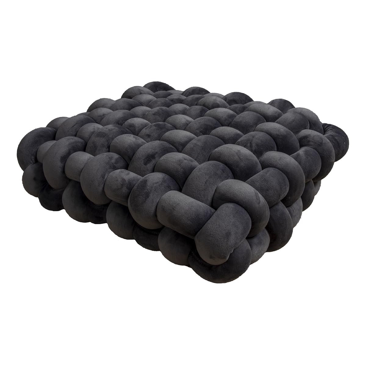 Dazzluxe Knot Throw Pillow Home Decoration Cushion, Square Handmade Woven Knotted Seat Cushion for Living Room Bedroom Solid Color Light Luxury Style,Grey2,40 * 40 * 12cm