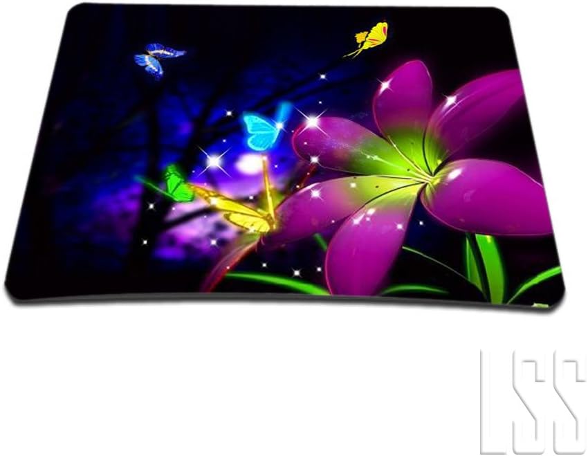 LSS 17-17.3" Laptop Sleeve Bag with Matching Laptop Skin Sticker & Mouse Pad Combo | Carrying Case for 16" 17" 17.3" 17.4" - Purple Blue Floral