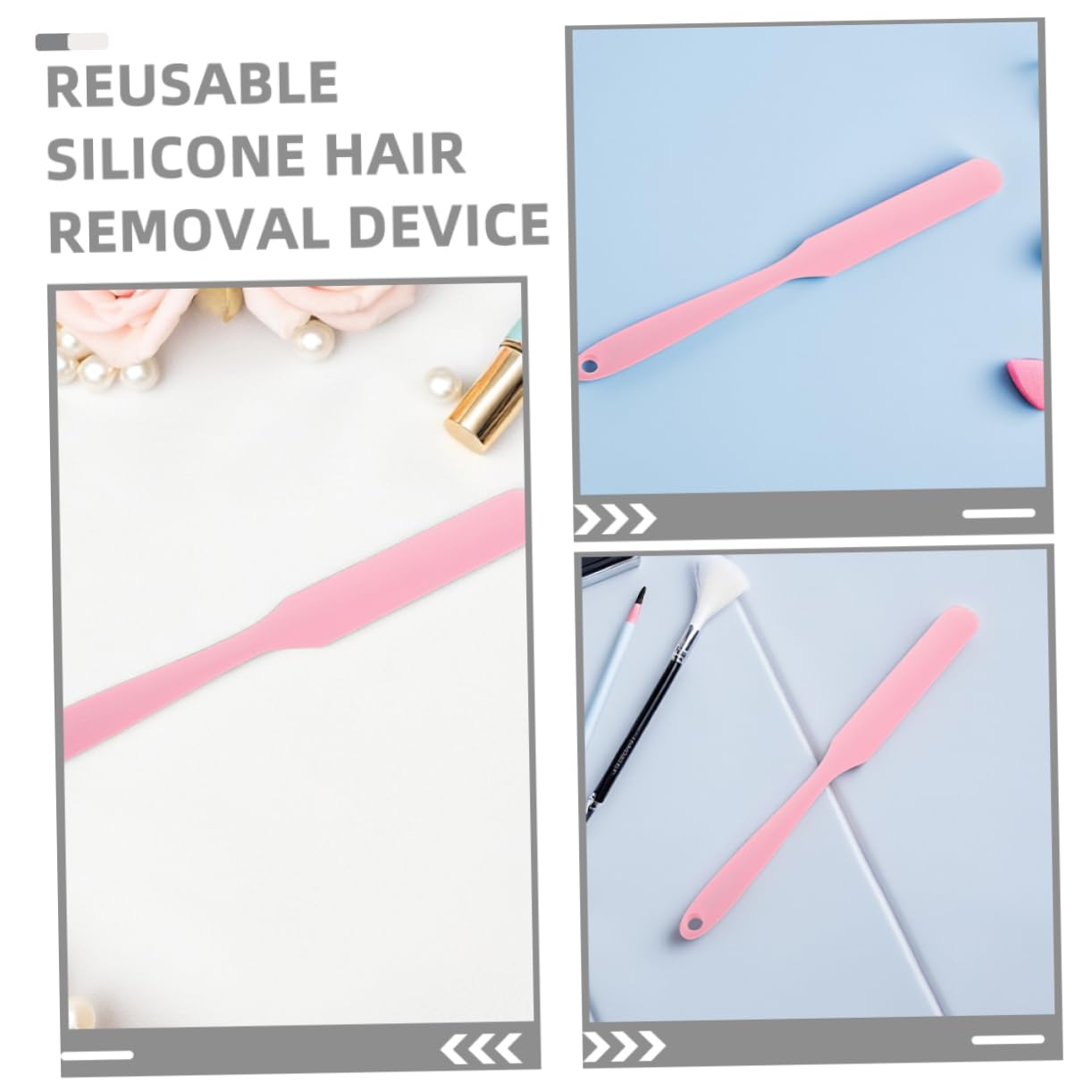 3pcs Reusable Non-Stick Silicone Waxing Sticks for Hair Removal Large Hard Wax Applicator Spatulas for Body and Leg Waxing for Women