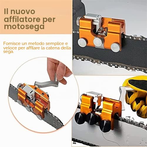 Affilatrice portatile per motosega a manovella, universale, per una manutenzione facile ed efficiente della catena