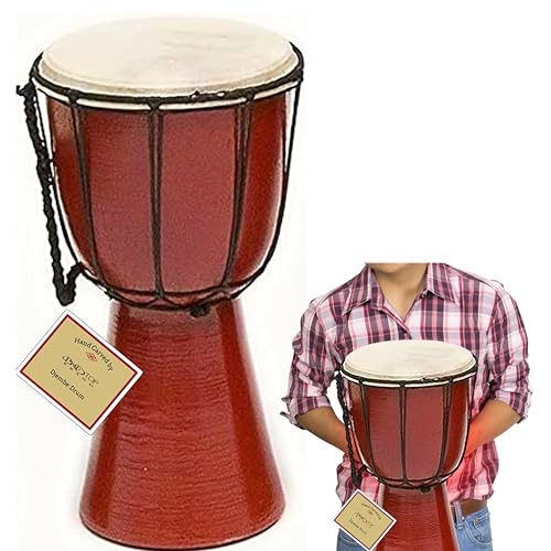 B.N.D TOP Drum Djembe is a Rope goat skin Covered Goblet African Drum Played by Hands West Africa style jembe for drums circle and more (7x15)