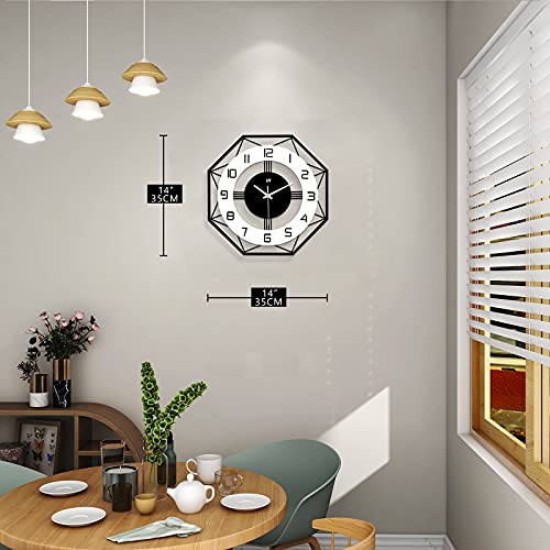 Large Wall Clocks for Living Room Decor Modern Silent Wall Clock for Home House Kitchen Bedroom Decorative Big Wall Clock Non Ticking Battery Operated Quartz for Bathroom Outdoor Indoor 14 Inch - Image 5