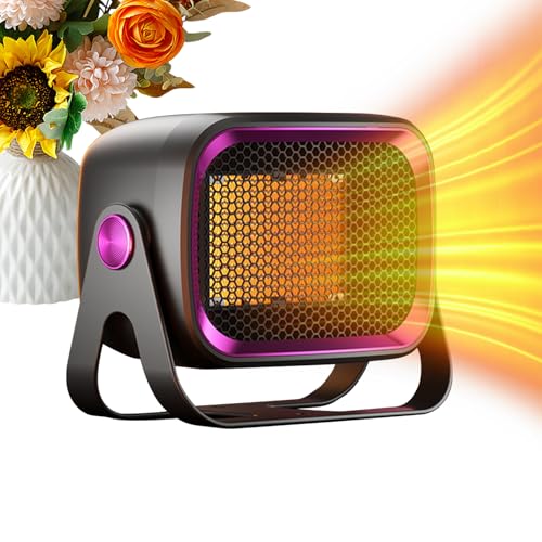 Liepvery デスクスペースヒーター | 2モード 1200W 転倒保護,小型電気ヒーター 屋内用,壁掛け 室内 オフィス ホーム ベッドルーム リビング 寮 アパート キャンプ用