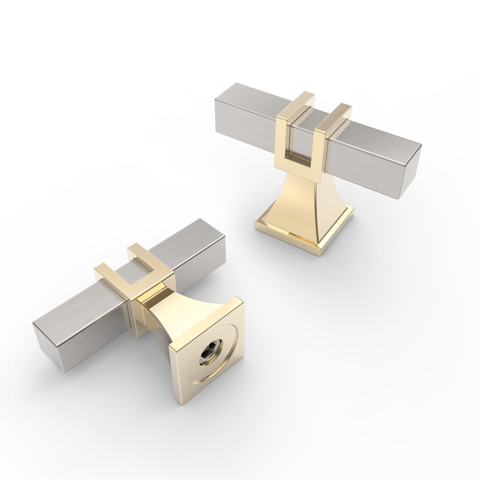 Boutons de placard en nickel satiné de 5,1 cm par lot de 10 pour tiroirs modernes