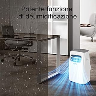 COMFEE' Condizionatore Portatile, SOGNIDORO-12E, 3,5kW, 43㎡/117m³, 3-in-1 Climatizzatore Portatile, Ventilatore, Raffreddamento, Deumidificazione, 24H Timer, Sleep Mode, Funzione Follow-me