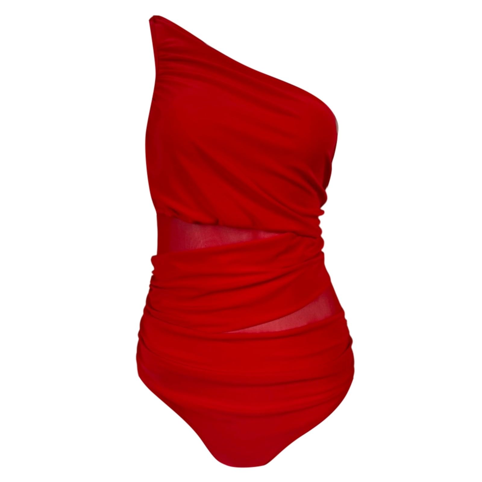 Generico Costume Intero Donna con Controllo della Pancia Push Up Interi Imbottito Swimwear Un Pezzo Costumi da Mare da Donna Beachwear Croce Indietro Vintage Scollo a U Beachwear Swimsuit Estate