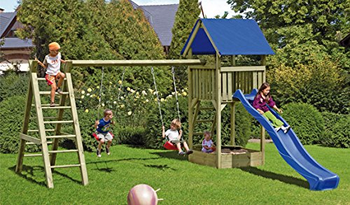 Preisvergleich Produktbild Klettergerüst Lara - 470 x 190 x 296cm, Kreuzholz, druckimprägniert