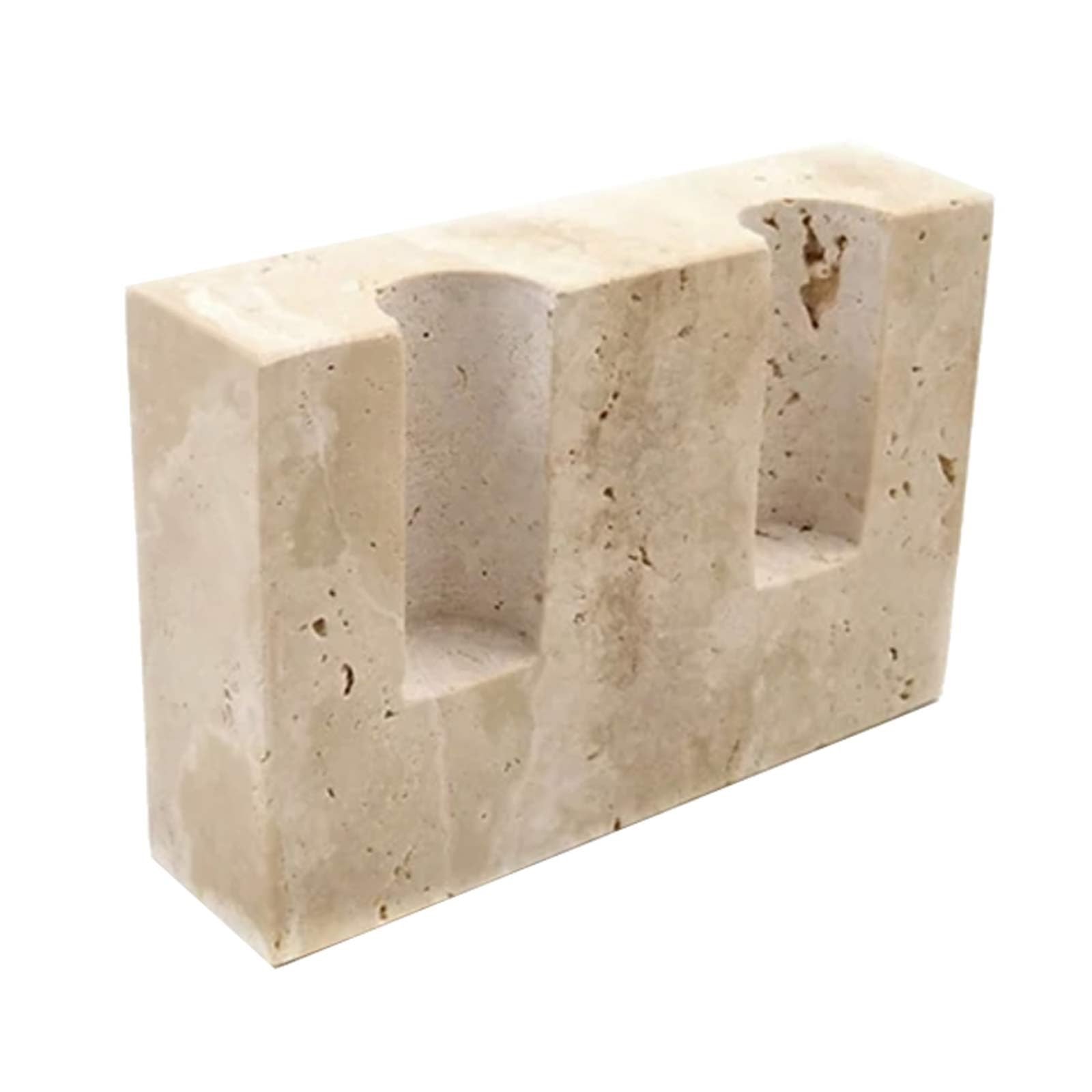 Marble Taper Candle Holder, 2-Hole Vintage Stone Candlestick for Dining Party Table & Home Decor Centerpiece