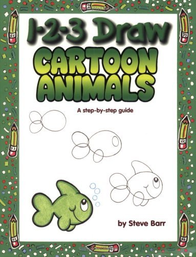 1 2 3 Draw Cartoon Animals: A Step-By-Step Guide 0613869052 Book Cover