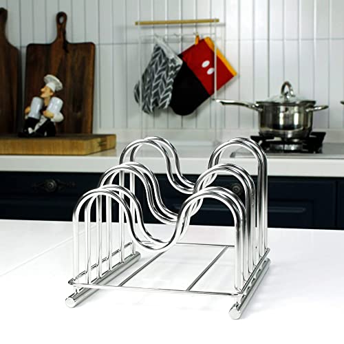 Lenith 304 Stainless Steel Wire Cutting Board Holder, Cutting Board Rack Organizer Kitchen With 5 Sectional #TOP1
