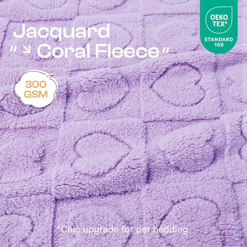 Luciphia Small Dog Blanket Washable Pet Bed Cover Soft Fluffy Puppy Blanket with Premium Fleece 300GSM Cozy Calming Cat Blankets for Indoor Cats Light Purple 30x20 inch
