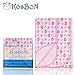 Kosbon Extra Large (40" x 30") Infant Baby Deluxe Flannel And Bamboo Fiber Cotton Change Pad,Waterproof Cartoon Pattern Diaper Changing Pad For Home And Travel (L Size, Pink Elephant)