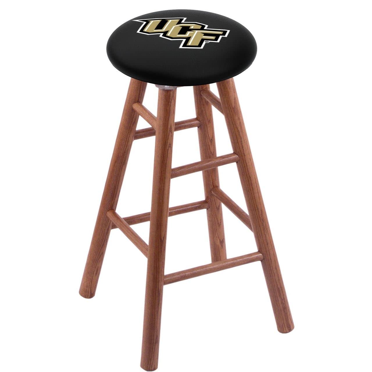 Holland Bar Stool Co. Oak Extra Tall Bar Stool in Medium Finish with Central Florida Seat by The