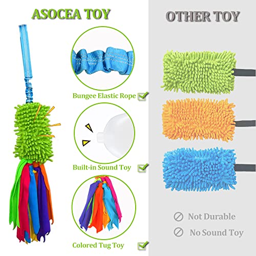 Asocea Dog Bungee Tug Toy With Squeaky,Aggressive Chewers Dog Bungee Rope Toy For Dog Chase And Tug Of War Lure Toy For Small Medium Large Dogs Puppy Outdoor Exercise & Training #TOP2