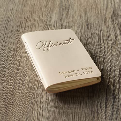 Personalized leather Officiant book for wedding, Officiant gift, Custom marriage commissioner booklet