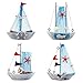 YIYA 4PCS Mini Segelboot Modell Dekoration Nautisches Segelboot Dekor für Büro Schlafzimmer Desktop Dekoration Nautisches Thema Home Dekoration, Himmelblau