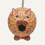 Songbird Essentials SE3880204 Orange Tabby Cat Gord-O Birdhouse (Set of 1)