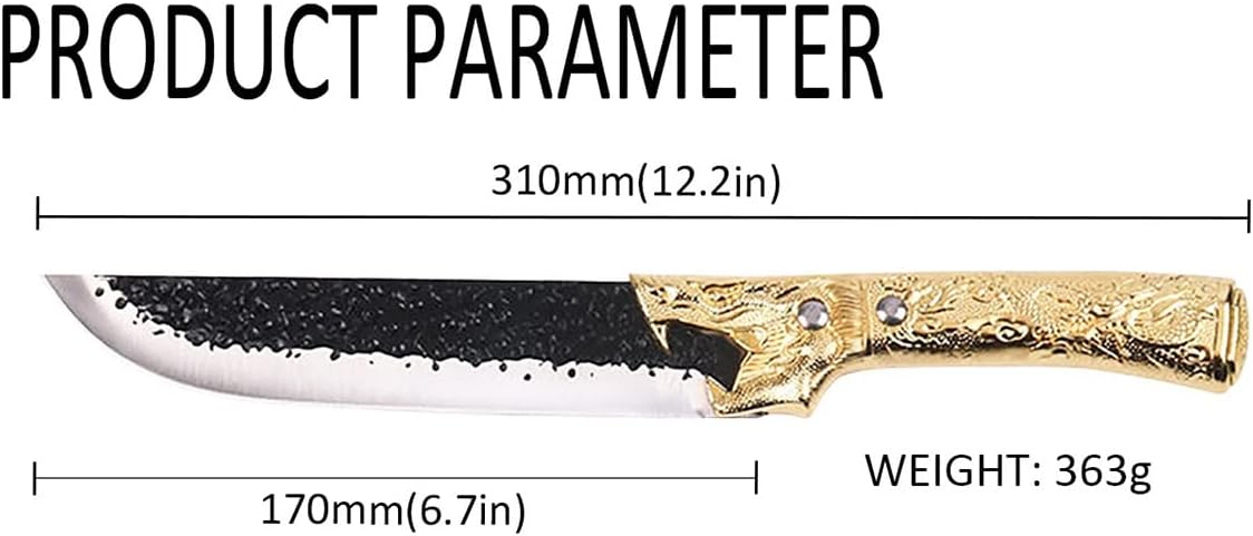 Meat Cleaver, Meat Cleaver Stainless Steel Boning Knife Chef Knife Slicing Knife butcher knife Multipurpose Knives Cooking Tools(Style A with Cover)