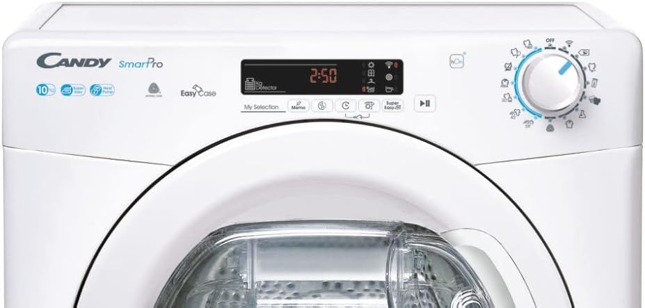 Candy Smart Pro CSOE H10A2DE-S Asciugatrice 9 Kg, Pompa di Calore, Libera Installazione, Controllo Remoto Avanzato, 40 Programmi, Connessa Wi-Fi, Classe A++, Bianca, LxPxA (cm) 59,6x58,5x85 Candy Smart Pro CSOE H10A2DE-S Asciugatrice 9 Kg, Pompa di Calore, Libera Installazione, Controllo Remoto Avanzato, 40 Programmi, Connessa Wi-Fi, Classe A++, Bianca, LxPxA (cm) 59,6x58,5x85