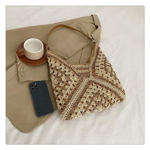 Bolso Hobo de Paja para Mujer Tote de Playa Grande miniatura 6